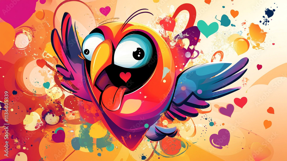 Fototapeta premium Celebrate love whimsical abstract art with vibrant colors and a playful atmosphere