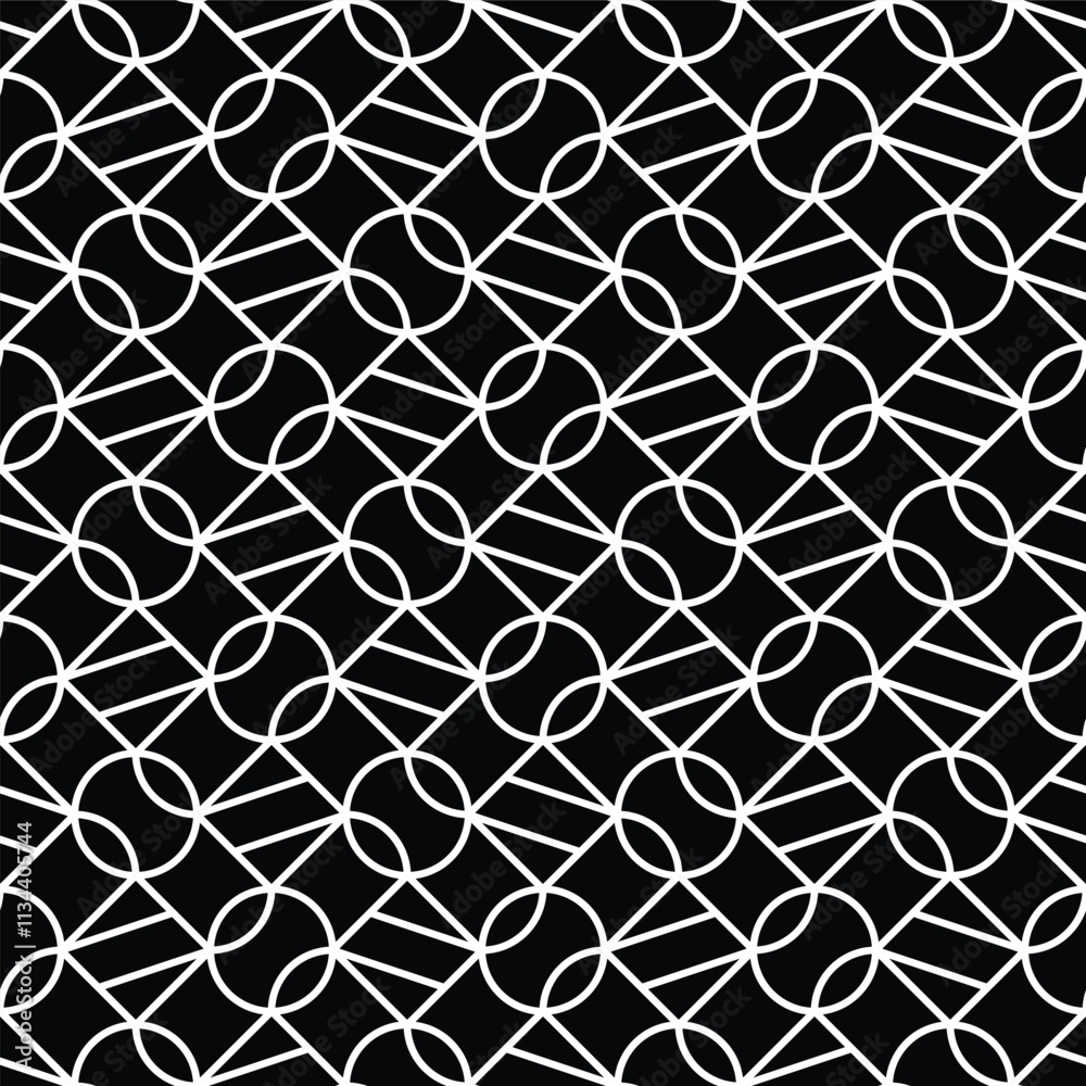 Naklejka premium Abstract geometric seamless pattern. Black and white. Modern stylish texture repeating vector background.