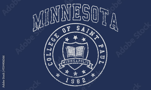 Minnesota College of Saint Paul 1982  college slogan vector illustration for t-shirt and other uses.