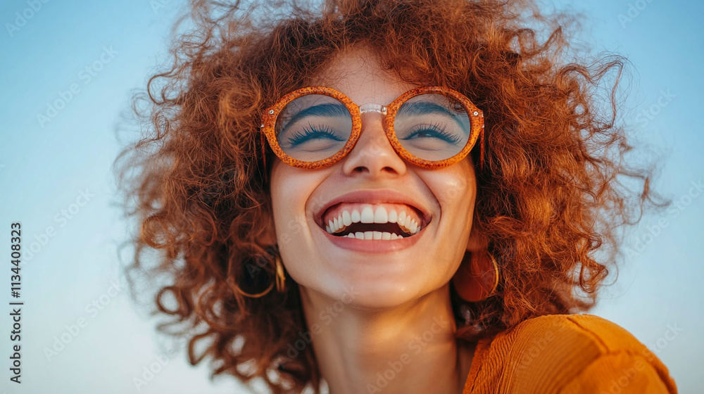 Joyful woman laughing and playing outdoors portrait bright atmosphere close-up happiness in nature Joyful woman laughing and playing outdoors portrait bright atmosphere close-up happiness in nature