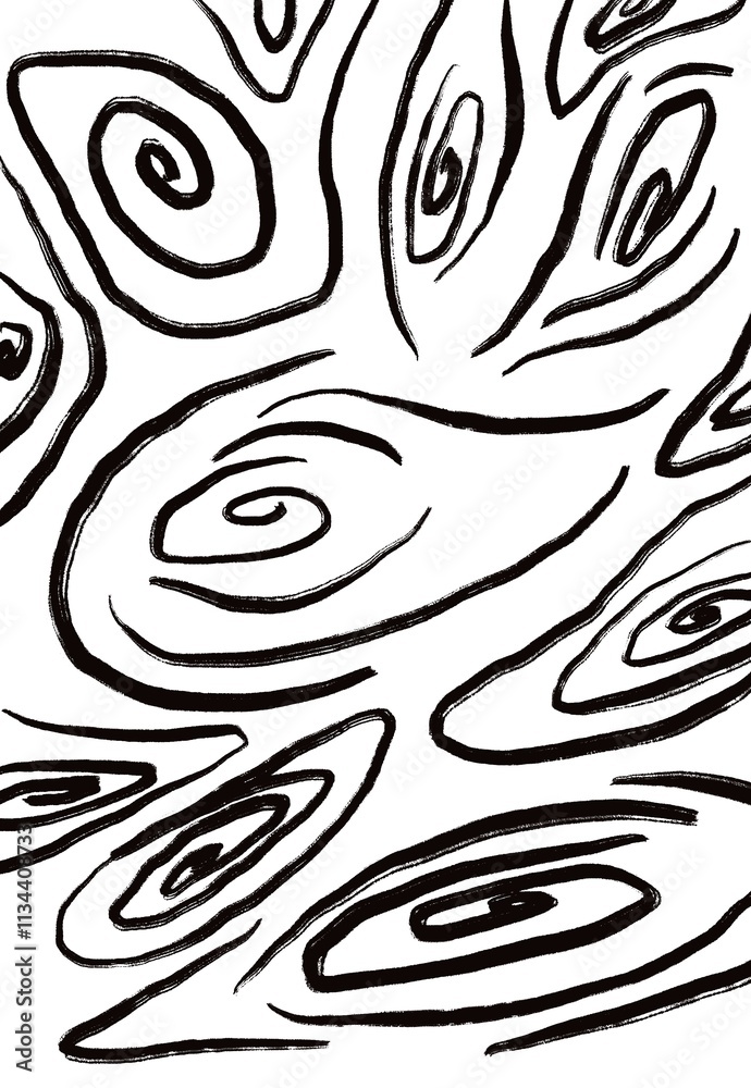 Fototapeta premium black and white pattern hand drawn ink drawing black and white printable for download 