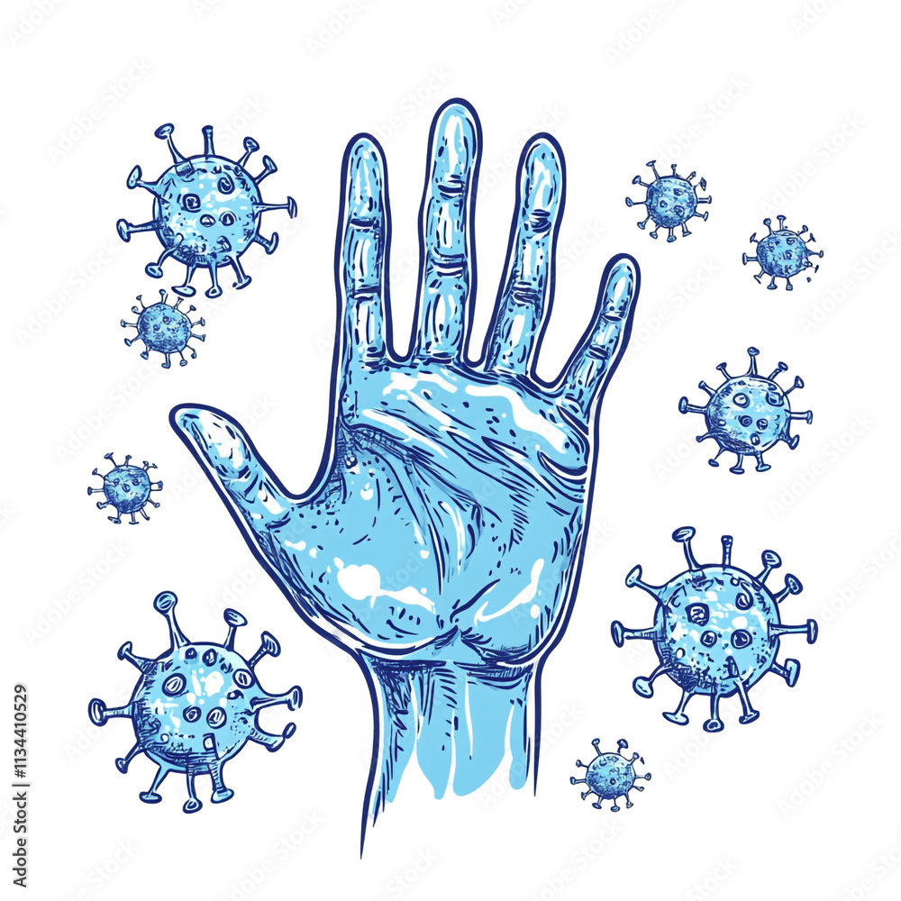 Fototapeta premium Stop the Spread: Hand Hygiene and Virus Prevention