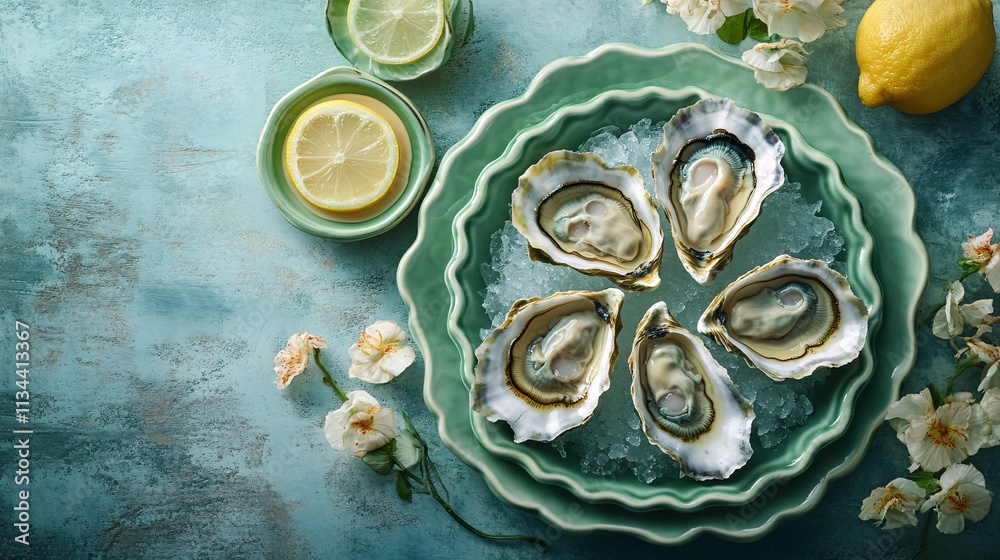 Savoring fresh seafood oysters on ice at coastal restaurants captivating ocean vibes Savoring fresh seafood oysters on ice at coastal restaurants captivating ocean vibes