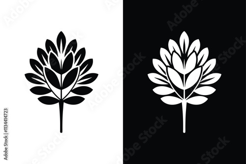 Fenugreek Leaves Vector Illustration. A Striking Glyph Icon Style