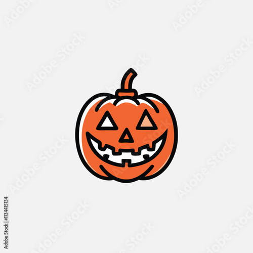 Black silhouette Menacing Looking Jack O Lantern from a Pumpkin With Lit and Unlit Options and a Mean Face