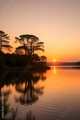 sunset on the river