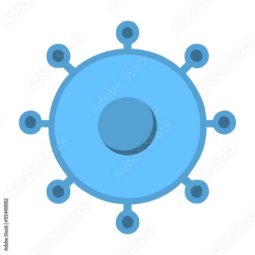 B cell adaptive immune system flat color vector illustration template design photo