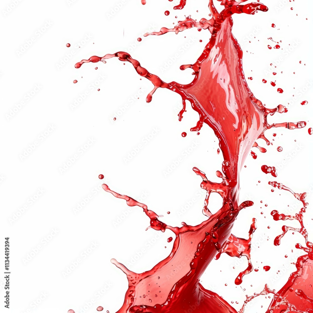 Dynamic splash of red liquid, creating an energetic and refreshing visual Dynamic splash of red liquid, creating an energetic and refreshing visual