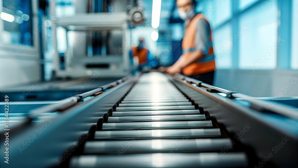 Technician Repairs Automated Conveyor System in Modern Warehouse for Industrial Automation Maintenance Technician Repairs Automated Conveyor System in Modern Warehouse for Industrial Automation Maintenance