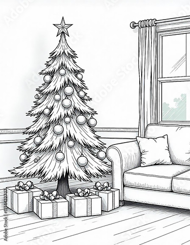 Wallpaper Mural christmas tree and gifts Torontodigital.ca