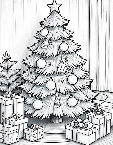 Wallpaper Mural christmas tree with gifts Torontodigital.ca