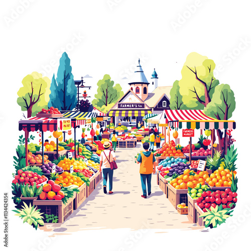 a market with fruit and vegetables