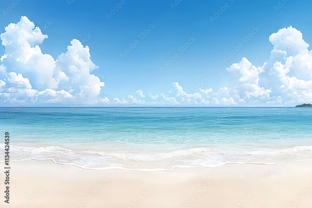 Relaxing seaside adventure aerial view of tranquil ocean and serene beach scene Relaxing seaside adventure aerial view of tranquil ocean and serene beach scene