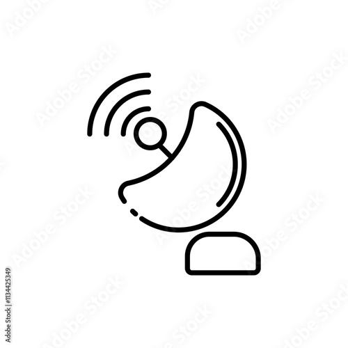 
icon satellite dish capturing radio waves in a simple  style. Ideal for science, technology, and communication designs. isolated white background editable, eps 10.
