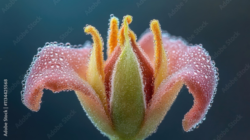 A stunning macro of a rose bud with morning dew clinging to its velvety petals, radiating beauty A stunning macro of a rose bud with morning dew clinging to its velvety petals, radiating beauty