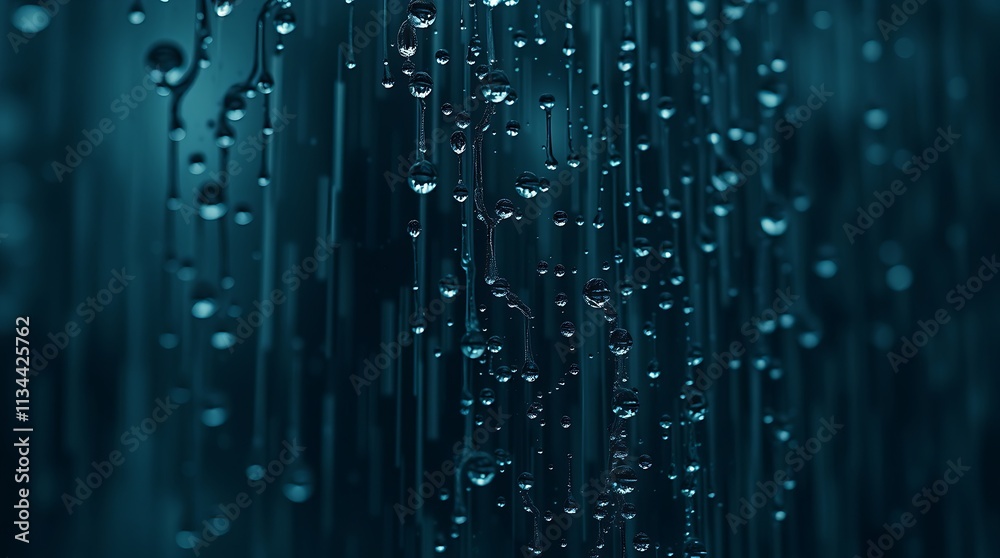 Digital image, extreme macro close-up, algorithm processing data in rainy scene, strong moody style, high-resolution, professional quality, low contrast, emphasis on water droplets and textures. Digital image, extreme macro close-up, algorithm processing data in rainy scene, strong moody style, high-resolution, professional quality, low contrast, emphasis on water droplets and textures.