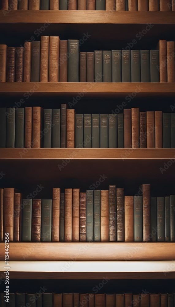 Atmospheric Bookshelves Bathed in Warm Light Atmospheric Bookshelves Bathed in Warm Light