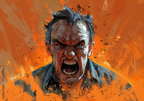 man with an angry expression on his face