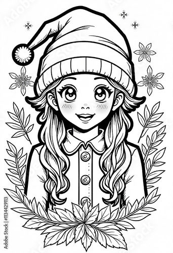 Wallpaper Mural girl with a wreath Torontodigital.ca