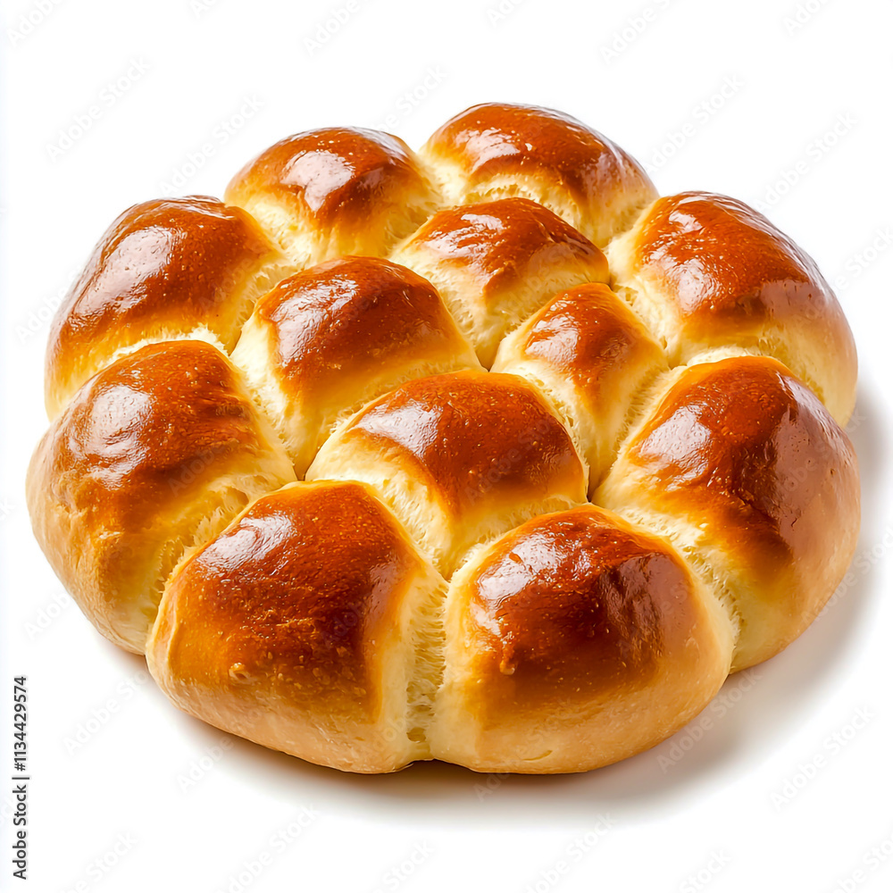 Plain kaiser rolls isolated on white background. Plain kaiser rolls isolated on white background.