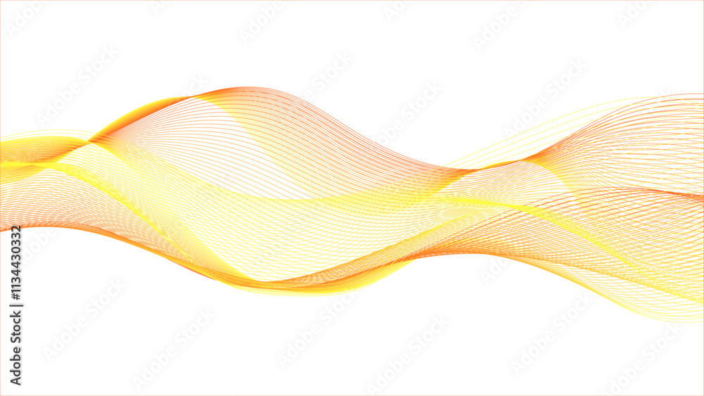 Abstract orange and yellow wave design on white background.Swirl lines element for concept technology, banner template with space for text,cover, poster, flyer, website