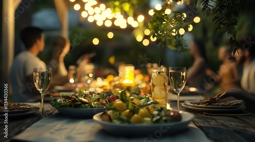 Cozy Summer Dinner Party Long Table Setup