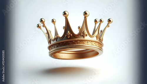 3D Reyes Magos Flying Crown Vector concept as Vector illustration of a regal crown floating gracefully against a white background symbolizing the royalty and tradition of Reyes Magos ideal for infogra photo