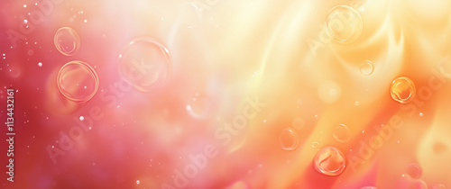 Warm Abstract Pink And Orange Gradient With Bubble Details photo