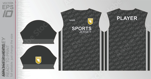 Modern ready-to-print jersey design with dynamic lines and vibrant colors. Perfect for football, basketball, cycling, or sportswear. High-quality, customizable vector file for instant printing.