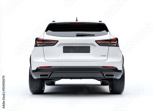 Car on white background on the back and side