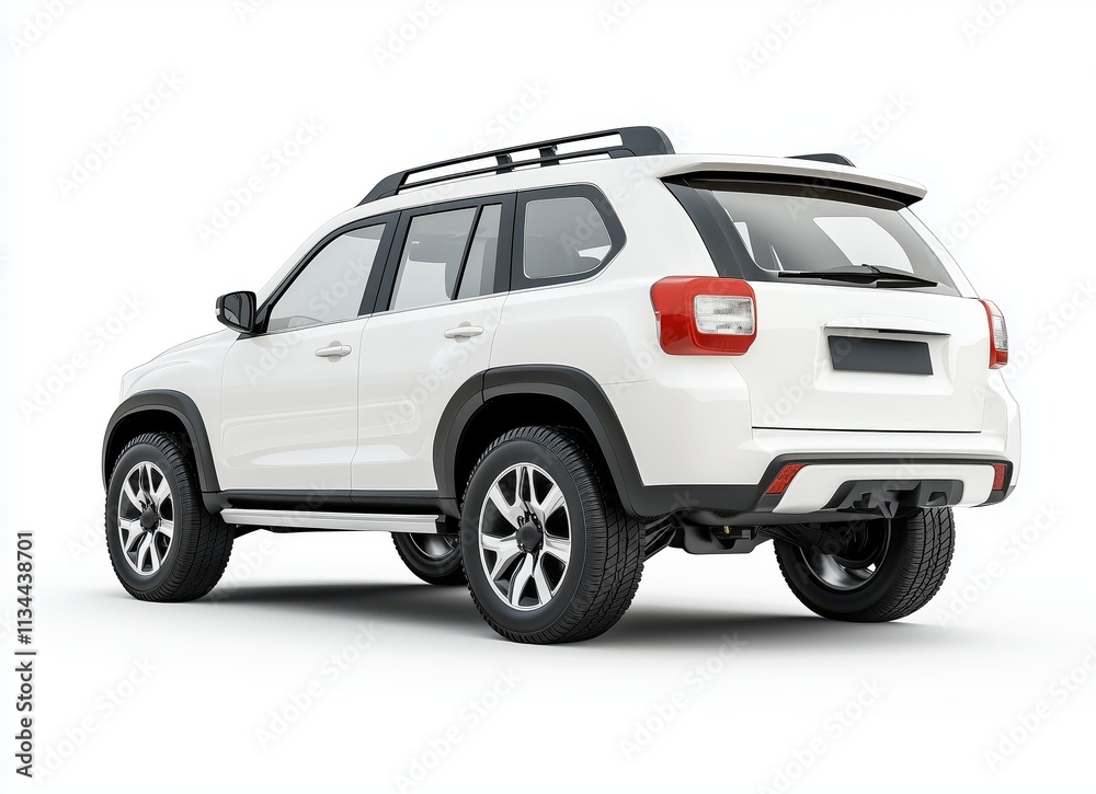 Car on white background on the back and side Car on white background on the back and side