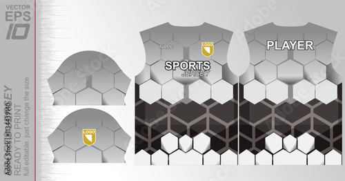 Modern ready-to-print jersey design with dynamic lines and vibrant colors. Perfect for football, basketball, cycling, or sportswear. High-quality, customizable vector file for instant printing.