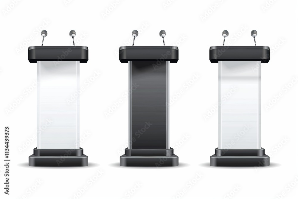 Speech stand icon, podium and microphone in conference room, speaker tribune, lecture stand Speech stand icon, podium and microphone in conference room, speaker tribune, lecture stand