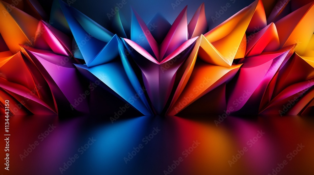 Abstract Colorful 3D Geometric Shapes Digital Art Abstract Colorful 3D Geometric Shapes Digital Art