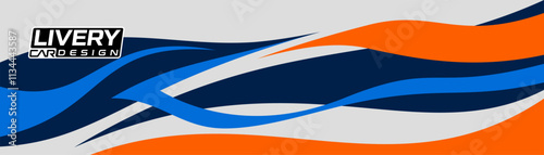 Car livery curved wave shape line, car wrap vector, Abstract line graphic design for wrapping vehicle brand