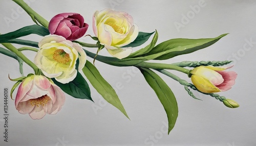 wonderful watercolor illustration with flower