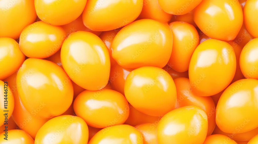 Seamless tileable background of ripe orange persimmons in close-up view