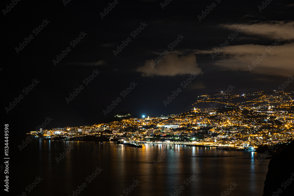 Fototapeta premium Funchal The capital of Madeira at night