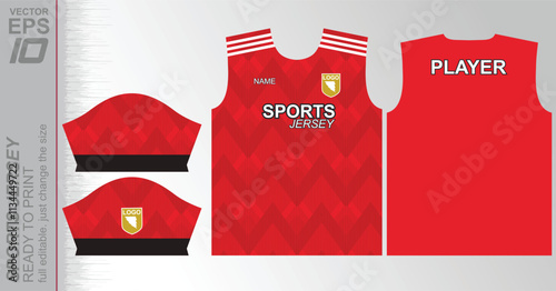 Modern ready-to-print jersey design with dynamic lines and vibrant colors. Perfect for football, basketball, cycling, or sportswear. High-quality, customizable vector file for instant printing.
