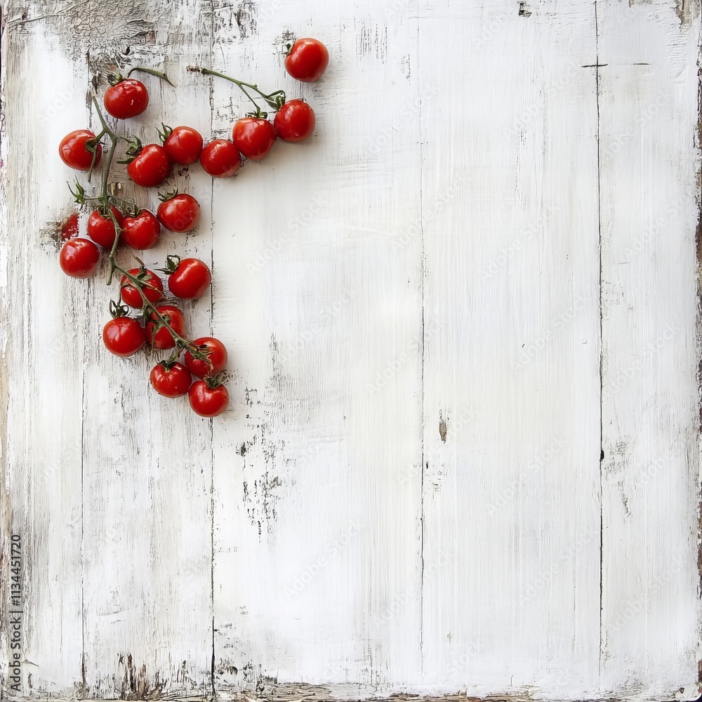 Tomatoes ripe on white wood