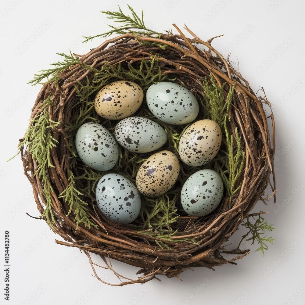 Eggs in nest for Easter. Eggs in nest for Easter.