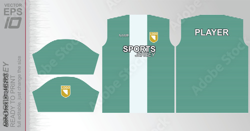 Modern ready-to-print jersey design with dynamic lines and vibrant colors. Perfect for football, basketball, cycling, or sportswear. High-quality, customizable vector file for instant printing.