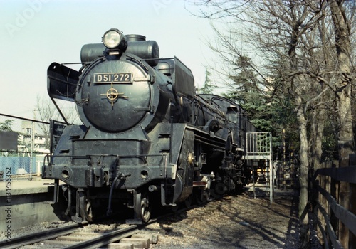 Vintage photo of D51 steam locomotive in Setagaya Park, Tokyo, Japan - 1975 photo