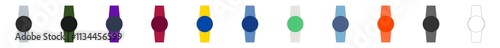 Watch Collection of A simple, minimalistic, flat line icon with an isolated outline.