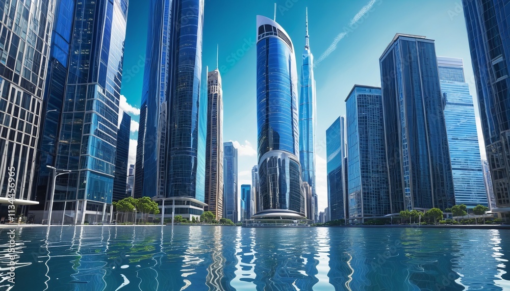 Fototapeta premium futuristic skyscraper city