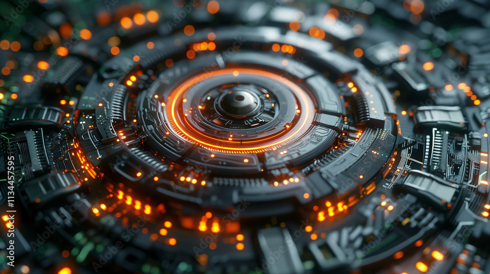 High-Performance Graphics Card Concept Showcasing Processing Power and Engineering Excellence Supercomputer