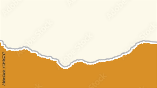 Unique Curved Torn Paper Design Background in Warm Ivory and Earthy Mustard Yellow Tones, Warm and Timeless Appeal, fully customizable VECTOR
