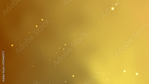 Abstract Gold Background with Scattered Glowing Particles