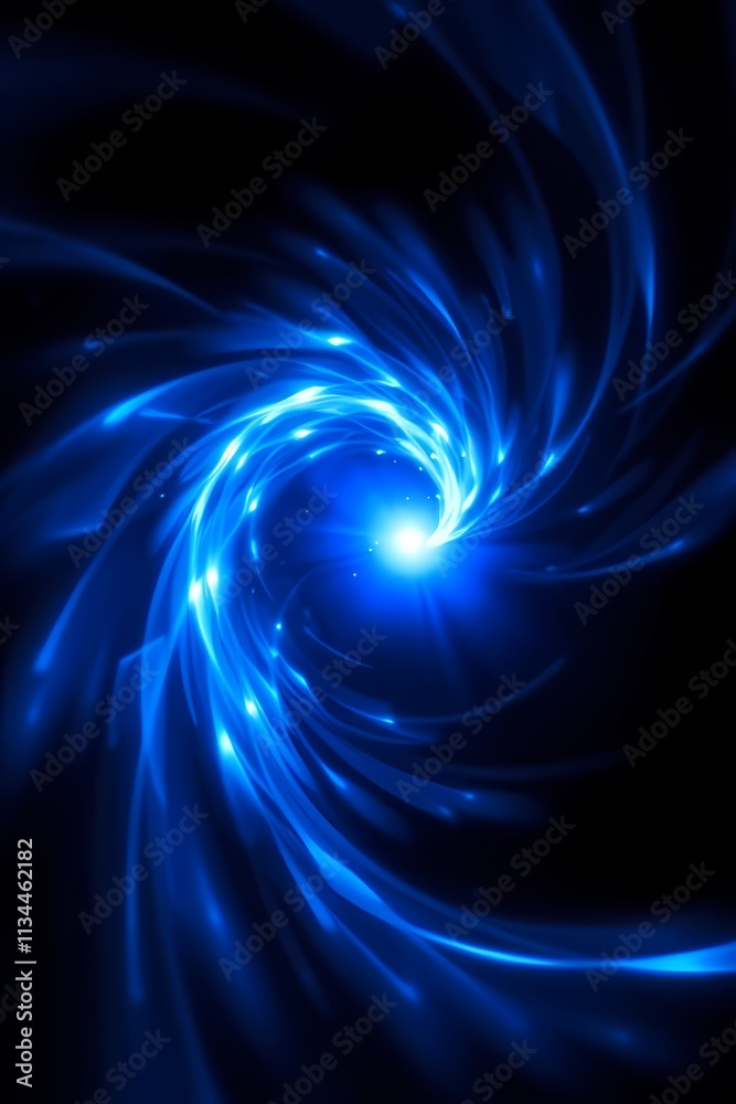 Glowing blue spiral, energy vortex, cosmic abstract background Glowing blue spiral, energy vortex, cosmic abstract background