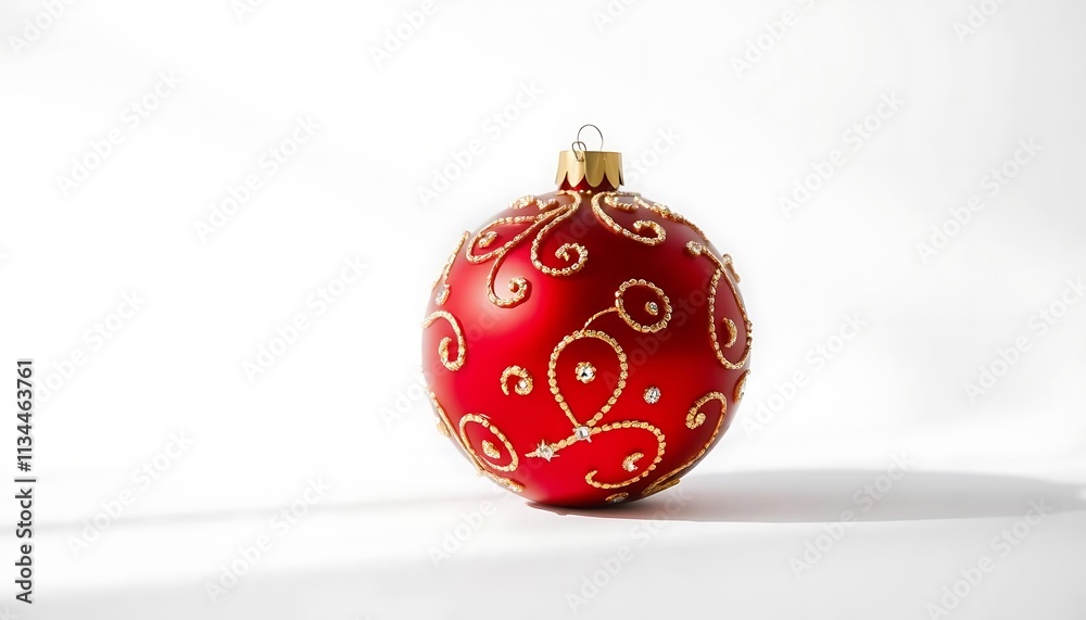 Elegant red Christmas ornament with gold detailing. Elegant red Christmas ornament with gold detailing.